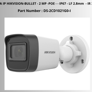 CAMARA IP HIKVISION-BULLET - 2 MP -POE - - IP67 - LF 2.8mm  - IR 30 Mts.-
