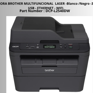 IMPRESORA BROTHER MULTIFUNCIONAL  LASER -Blanco /Negro -30 PPM  USB - ETHERNET - WIFI.