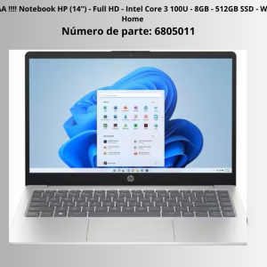 OOOFEERTAA !!!! Notebook HP  (14") - Full HD - Intel Core 3 100U - 8GB - 512GB SSD - Windows 11 Home